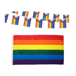 Polyester Pride Rainbow Flag Gay Pride Banner Bunting Progressive Custom LGBT Pride Flag for Festival Party Decoration