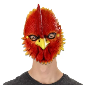 Polyurethane Semi Handmade Rooster Head Mask Carnival Cockerel Animal Headgear COSplay Makeup Stage
