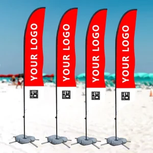 Popular Feather Flags Custom Banner Stand with Digital Printing for Outdoor Advertising in Garden and Roadside