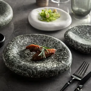 Porcelain Stone Plate Dishes Catering Plato Dinnerware Vajilla Catered Events Matte Restaurant Ceramic Plate