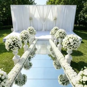 Portable Reflective PET Mirror Aisle Runner Gold Silver Wedding Indoor Outdoor Event Decor
