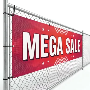 Portable Waterproof Reusable Red White Custom PVC Banner Foldable Retail Shop Window Advertising