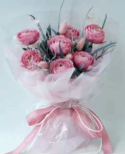 Premium Rose Red Palm Dried Flowers Eternal Flower Bundle Finished Gift Mother’s Day Valentine’s Day Gift