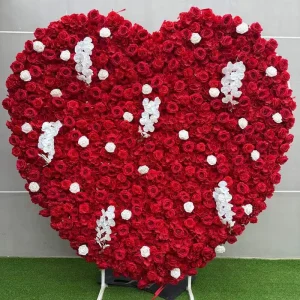 Premium Silk Hydrangea Heart Wall for Romantic Party Backdrop
