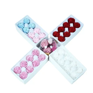 Preserved Dianthus Flower Gift Box Eternal Arrangement Home Decor Bohemia Style Retro LED Mother’s Day Christmas Valentine