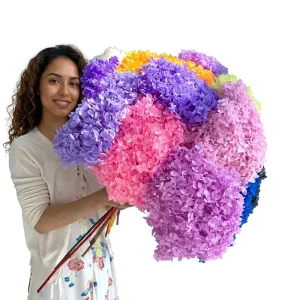 Preserved Flower Single Branch Anna Hydrangea Eternal Life Dyeing Technique Wedding Gift Bouquet Christmas Easter Mother’s Day