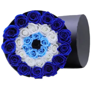 Preserved Rose in Box Evil Eyes Design