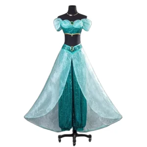 Princess Cosplay Costume Girl Belly Dance Fancy Dress Women Halloween Christmas Party Stage Costume Top Pant Set