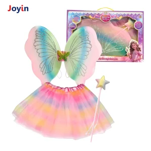 Princess Dress up Costume Angel Wings Star Wand Fairy Dress Birthday Party Halloween Cosplay Girls Toy 3 PCS
