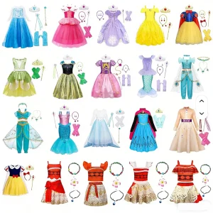 Princess Peach Cartoon Cosplay Dress Girls Birthday Holiday Daily Wear Kids Theme Park Halloween Stage Performance Party Gown