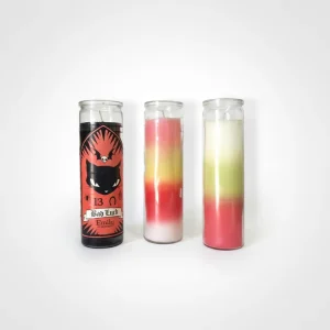 Private Label Custom Printed Religious Glass Jar Candles 7 Day Ritual Cylinder Paraffin Wax Indoor Use Ceremony Decor Made China