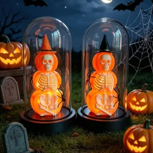 Professional Halloween Party Supplies Pumpkin Lantern Ornament Scary Plastic Skeleton Decoration for Haunted House Scene Layout