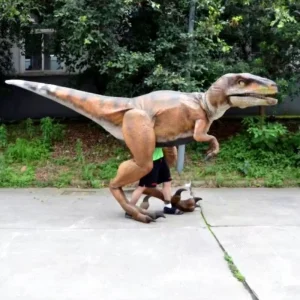 Professional Lifelike Raptor Costume With Built in Camera & Roaring Voice For Shows Adventure Parks Shopping Malls