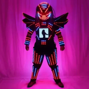 Programmable Screen LED Luminous Robot Suit RGB Color Changing Glowing Armor Wings Bar Dance Show Carnival Halloween Cosplay