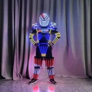 Programmable Scrolling Screen LED Light up Mecha Suit Colorful Robot Armor Costume Bar Nightclub Stage Performance LED Clothing