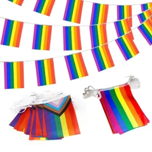 Progress Rainbow Pride Flag Bunting Rainbow Festival Decoration Pennant Flags Banner