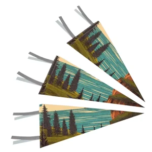 Promotion Wall Hanging Custom School College Party Decoration Display Woof Triangle Felt Pennant Flag Bunting Banner