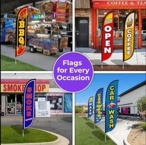 Promotional Big Festival Beach Flag Pole Teardrop Shape Fiberglass Custom Printed Logo Portable Adjustable Outdoor Pennant