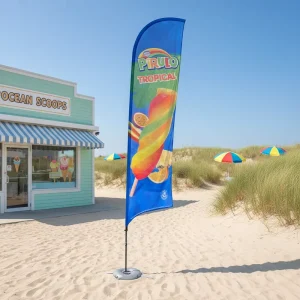 Promotional Custom Flying Banners Double Sided Teardrop Flag Beach Feather Flag Banners Colorful Beach Flag