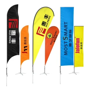 Promotional Flags and Banners Feather Flag Pole Polyester Flying Banners Beach Flag Banner