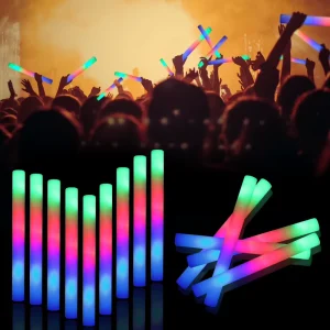 Promotional RGB LED Foam Baton Stick Bulk Colorful Glow Sticks for Cheer Party New Year Decoration New Arrival Hot Selling