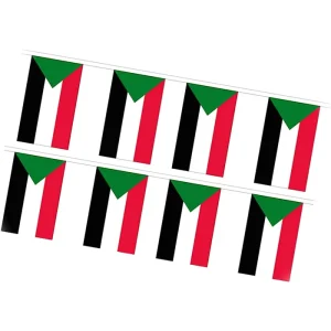 Promotional Sudan Sudanese Rectangle Custom String Flag Banner Fade Resistant Premium Quality for Decoration