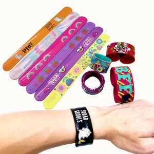 Promotional Wristbands Silicone Slap Bracelet Full Color Printing Flexible Slap Ruler Snap Wristband