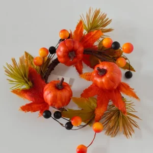 Pumpkin Berries Thanksgiving Hanging Ornament Wreath Artificial Flower Circle Decorative Wreath