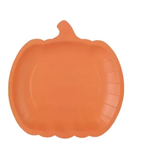 Pumpkin Black Cat 9 Inch Paper Plates Disposable for Halloween Thanksgiving Decor Table Use Party Supplies Bulk