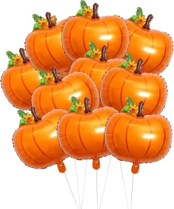 Pumpkin Foil Balloons for Thanksgiving Fall and Halloween Party Decorations Graduation Mother’s Day and Diwali Supplies