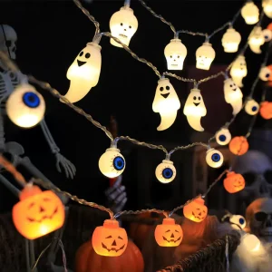 Pumpkin Ghost Holiday Party Decorative Lights LED Halloween Ghost Festival Pumpkin Colored Lights String