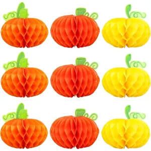 Pumpkin Honeycomb Ball Paper Thanksgiving Halloween Party Indoor Hanging Decorations Halloween Paper Honeycomb Pumpkin