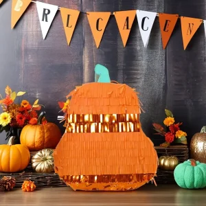 Pumpkin Pinata Set for Halloween Graduation Outdoor Kids Party Decoration Non Toxic Durable Hanging Decor