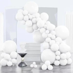 Pure White Thick Latex Balloon Arch Garland Kit Solid White Balloons for Graduation Wedding Birthday Parties Minimalist Decor