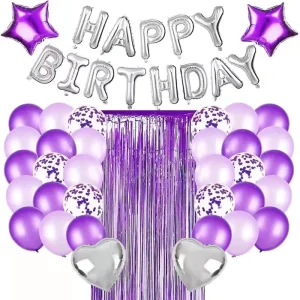 Purple Balloon Decorations Birthday Party Set Happy Birthday Party Decorations