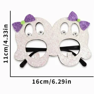Purple Bowknot Ghost Style Creepy Theme Halloween Dress Up Eyeglasses Frame Multiple Pattern Party Props