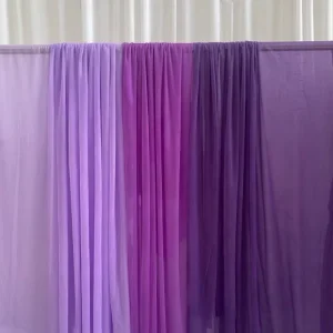 Purple Sheer Tulle Glitter Voile Drapery with Lustrous Appearance for Wedding Event Ceiling and Backdrop Decoration