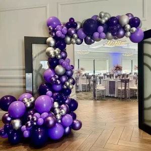 Purple and Silver Balloon Set for Party Decoration