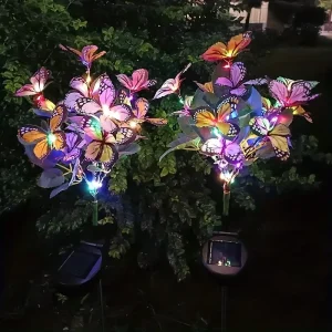 RGB Color Changing Solar Flower Lamp Auto Light up at Dusk for Wedding Party Festival Holiday Decoration