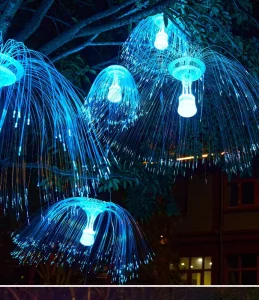 RGB Colorful LED Fiber Optic Light Christmas Multi Color Jellyfish Indoor Dimmable Lights with IP68 Rating