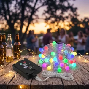 RGB Fairy APP Remote Control LED String Lights Festoon Lighting Solar Powered for Wedding Party Outdoor Camping Decoration