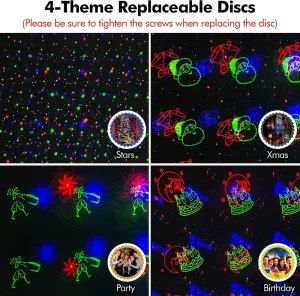 RGB Outdoor Garden Laser Light Waterproof Christmas Landscape Projector with RF Remote Interchangeable Pattern