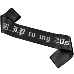 RIP to My 20s Birthday Sash for Girls Satin Adult 30th Birthday & Valentine’s Day Decorations Indoor Outdoor Use