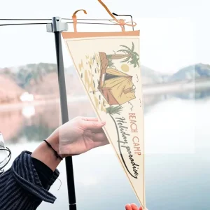 RPET Felt Triangle Flags Outdoor Camping Banners Bike Hanging Flags Party Decorative Pennants