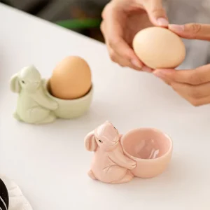 Rabbit Ceramic Egg Cup Easter Bunny Egg Holder Cute Kitchen Decor Gift