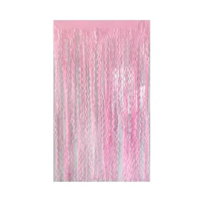 Rain Wave Foil Fringe Curtain Paper Birthday Decoration Supplies for Graduation Ramadan Diwali Thanksgiving Events
