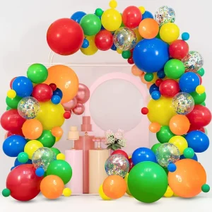 Rainbow Colorful Christmas Balloon Garland Arch Kit Festive Balloon Set for Party Supplies Store