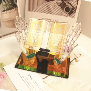 Ramadan Crystal Glass Ornament Home Decoration Desktop Ornament for Islamic Festival Supplies