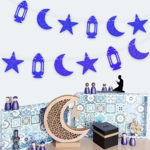 Ramadan Festival Eastern Festival Decorations of the Moon Stars Letters Flags and Banners for Party Setup Wedding Arrangements
