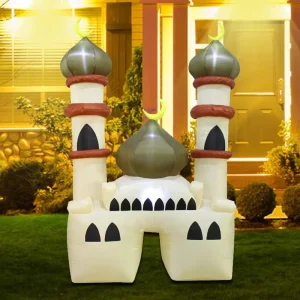 Ramadan Inflatable Muslim Holiday Outdoor Decorations Holy Celebration Decor with LED Lights Celebrate Fasting